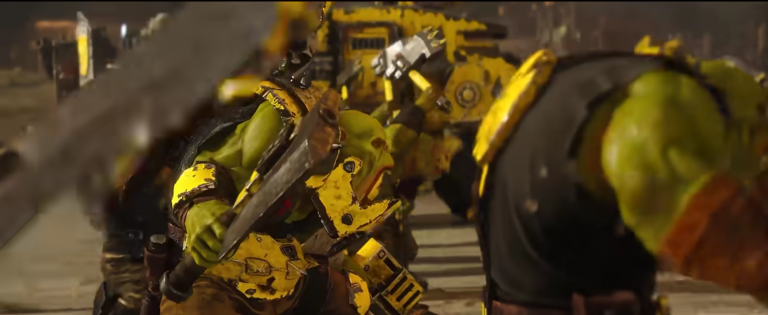 Total War: Warhammer 40.000 muestra una batalla entre la Guardia Imperial y los Orkos